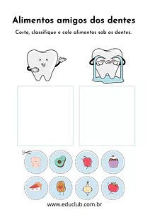 Atividade sobre alimentos amigos do dente