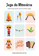 Jogo da memória Festa Junina para Creche, 2º Ano, 1º Ano, Pré-Escola de Datas Comemorativas, Festa Junina - Material educa...
