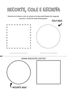 Recorte cole e escreva o nome das figuras geométricas Recorte cole e escreva o nome das figuras geométricas para 2º Ano, 1º Ano, Pré-Escola de Geometria - Material educacional