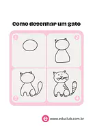 Como desenhar um gato Como desenhar um gato para 5º Ano, 4º Ano, 3º Ano, 2º Ano, 1º Ano, Pré-Escola de Artes - Material educacional