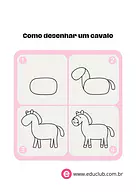 Como desenhar um cavalo Como desenhar um cavalo para Creche, 5º Ano, 4º Ano, 3º Ano, 2º Ano, 1º Ano, Pré-Escola de Artes - Material educacional