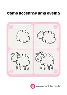 Como desenhar uma ovelha fácil e fofa Como desenhar uma ovelha fácil e fofa para Creche, 5º Ano, 4º Ano, 3º Ano, 2º Ano, 1º Ano, Pré-Escola de Artes - Material ...