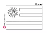 Bandeira do Uruguai para colorir Bandeira do Uruguai para colorir para 5º Ano, 4º Ano, 3º Ano, 2º Ano, 1º Ano de Geografia, América do Sul - Material educa...