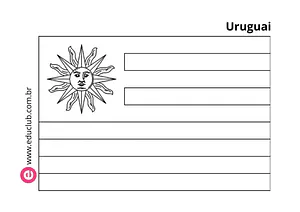 Bandeira do Uruguai para colorir