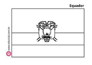 Bandeira do Equador para colorir