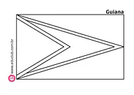 Bandeira da Guiana para colorir Bandeira da Guiana para colorir para 5º Ano, 4º Ano, 3º Ano, 2º Ano, 1º Ano de Geografia, América do Sul - Material educac...