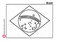 Bandeira do Brasil para colorir Bandeira do Brasil para colorir para 5º Ano, 4º Ano, 3º Ano, 2º Ano, 1º Ano de Geografia, América do Sul - Material educac...