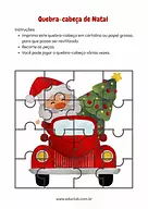 Quebra-cabeça do Papai Noel de 16 peças.