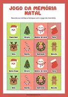 Jogo da memória de Natal para 1º Ano, Pré-Escola de Datas Comemorativas, Recursos Educativos, Natal, Passatempo - Material...