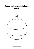 Cubra o pontilhado e colora a bola de Natal Cubra o pontilhado e colora a bola de Natal para Pré-Escola de Datas Comemorativas, Natal, Artes - Material educacional
