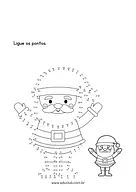 Atividade de ligar os números do Natal para Creche, 1º Ano, Pré-Escola de Recursos Educativos, Passatempo - Material educa...