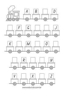 Completar o alfabeto maiúsculo com as letras que faltam