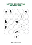 Complete com as letras que faltam para 1º Ano de Língua Portuguesa, Alfabeto - Material educacional