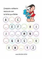 Complete o alfabeto com as letras que faltam