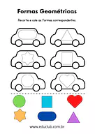 Atividade de recortar e colar as formas geométricas Atividade de recortar e colar as formas geométricas para 1º Ano de Geometria, Figuras Geométricas - Material educacional