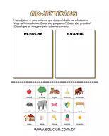 Atividade com adjetivos para 3º Ano, 2º Ano, 1º Ano de Língua Portuguesa - Material educacional