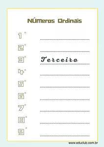 Escreva os números ordinais por extenso