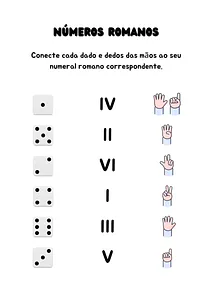 Atividade de ligar números romanos