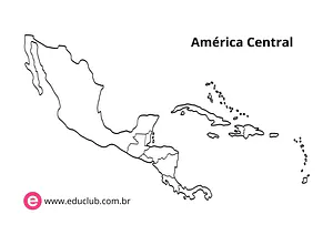 Mapa da América Central para colorir