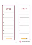Folhinha para ditado para 2º Ano, 1º Ano de Língua Portuguesa, Recursos Educativos, Ditado - Material educacional