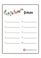 Folha para fazer ditado para 2º Ano, 1º Ano de Língua Portuguesa, Recursos Educativos, Ditado - Material educacional