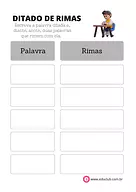 Folha para ditado de rimas para 2º Ano, 1º Ano de Língua Portuguesa, Recursos Educativos, Ditado - Material educacional