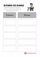 Folha para ditado de rimas