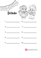 Folha de ditado Festa Junina para 2º Ano, 1º Ano de Língua Portuguesa, Ditado - Material educacional