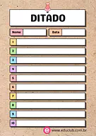 Folha de ditado de palavras e frases para 2º Ano, 1º Ano de Língua Portuguesa, Recursos Educativos, Ditado - Material educ...