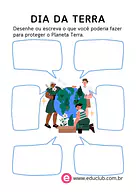 Atividade para desenhar sobre o Dia da Terra para 2º Ano, 1º Ano de Datas Comemorativas, Língua Portuguesa, Dia da Terra, ...