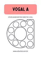 Ficha das vogais para Educação Infantil Ficha das vogais para Educação Infantil para Creche, Pré-Escola de Língua Portuguesa, Vogais - Material educacional