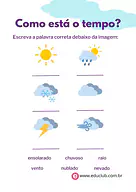 Como está o tempo? Como está o tempo? para 3º Ano, 2º Ano, 1º Ano de Ciências, Vocabulário, Clima - Material educacional