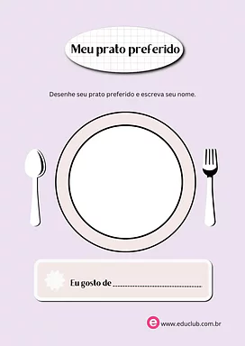 Meu prato preferido para 2º Ano, 1º Ano de Ciências Sociais, Autoconhecimento, Alimentos - Material educacional