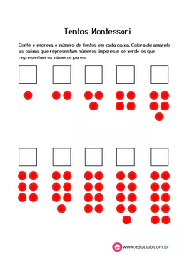 Tentos Montessori - Par ou ímpar?