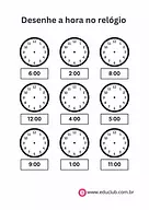 Atividade de indicar a hora no relógio