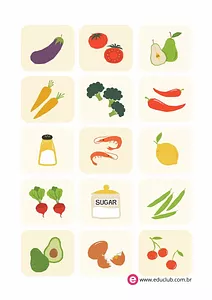Jogo da memória dos alimentos
