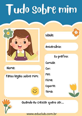 Tudo sobre mim - Autoconhecimento para 3º Ano, 2º Ano, 1º Ano de Ciências Sociais, Autoconhecimento - Material educacional