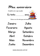 Meu aniversário Meu aniversário para 3º Ano, 2º Ano, 1º Ano, Pré-Escola de Ciências Sociais, Autoconhecimento - Material educacional
