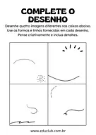 Desenho para completar para 5º Ano, 4º Ano, 3º Ano, 2º Ano, 1º Ano de Artes - Material educacional