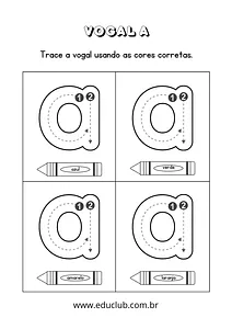 Atividade de cobrir as vogais