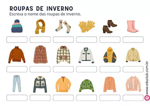 Atividade sobre as roupas de inverno
