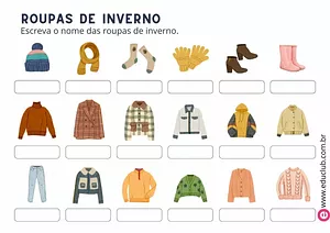 Atividade sobre as roupas de inverno