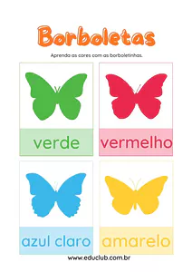 Aprendendo as cores com as borboletas