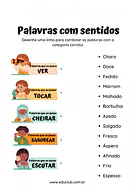 Palavras com sentido Palavras com sentido para 5º Ano, 4º Ano, 3º Ano, 2º Ano de Ciências, Cinco sentidos - Material educacional