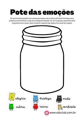 Pote das emoções para 2º Ano, 1º Ano de Educação Emocional, Emoções - Material educacional