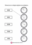 Atividade de ligar as horas