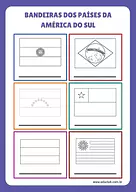 Bandeiras dos países da América do Sul para colorir para 5º Ano, 4º Ano, 3º Ano de Geografia, América do Sul - Material ed...