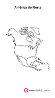 Mapa político da América do Norte para 5º Ano, 4º Ano, 3º Ano de Geografia, América do Norte, América Central - Material e...