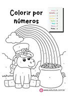 Colorir por números o unicórnio para Creche, Pré-Escola de Recursos Educativos, Números, Passatempo, Matemática, Desenhos,...