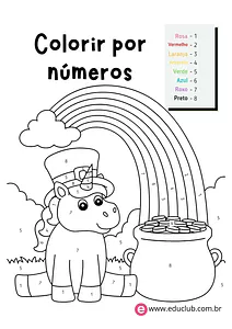 Colorir por números o unicórnio